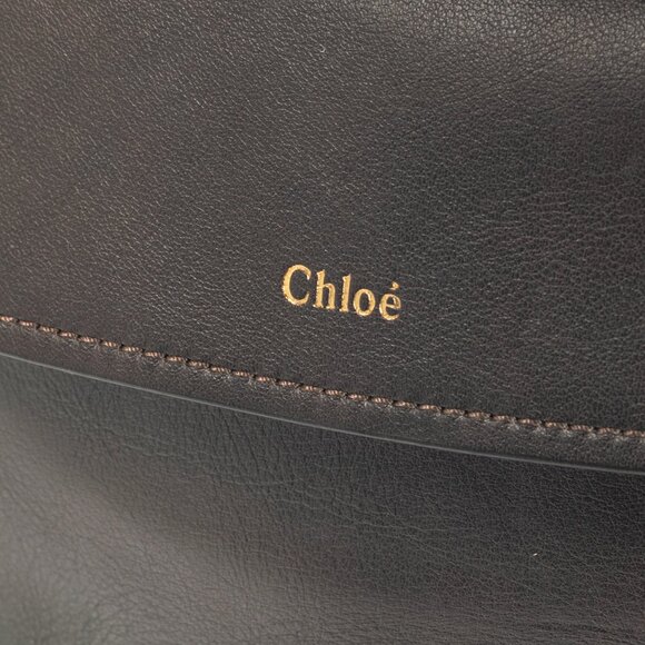 Chloe Kiss Off Brown Leather Green-Strap Shoulder Bag - Picture 10 of 12